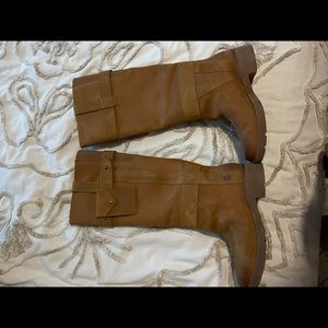 Gracey Tall waterproof leather boot - color wheat